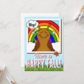 Niedliche Schnecke mit Regenbogen und Bleifall | B Karte (Vorderseite/Rückseite Beispiel)