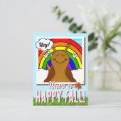 Niedliche Schnecke mit Regenbogen und Bleifall | Postkarte (Stehend Vorderseite)