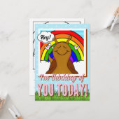 Niedliche Schnecke mit Regenbogenfarben | Begrüßun Karte (Vorderseite/Rückseite Beispiel)