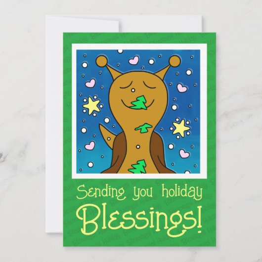 Niedliche Schnecke mit Weihnachtskeks | Feiertagskarte (Vorderseite)