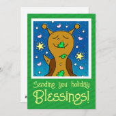 Niedliche Schnecke mit Weihnachtskeks | Feiertagskarte (Vorne/Hinten)