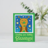 Niedliche Schnecke mit Weihnachtskeks | Feiertagspostkarte (Stehend Vorderseite)