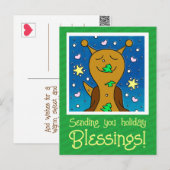 Niedliche Schnecke mit Weihnachtskeks | Feiertagspostkarte (Vorne/Hinten)