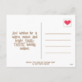 Niedliche Schnecke mit Weihnachtskeks | Feiertagspostkarte (Rückseite)