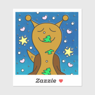 Niedliche Schnecke mit Weihnachtskeks Vinyl Aufkleber