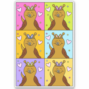 Niedliche Schnecke Pop Art Bunny Easter   Vinyl Aufkleber