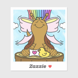 Niedliche Schnecke Rosa Haar Ribbon Hübsch Girl lä Aufkleber