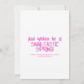 Niedliche Schnecke sendet Lächeln Frühling | Begrü Karte (Rückseite)