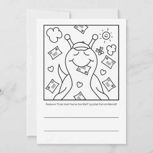 Niedliche Schnecke Sie haben Mail-Farbgrüße Got Karte (Rückseite)