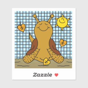 Niedliche Schnecke Sonnenschein und Leaf Mosaik gl Aufkleber