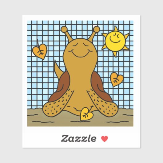 Niedliche Schnecke Sonnenschein und Leaf Mosaik gl Aufkleber (Blatt)