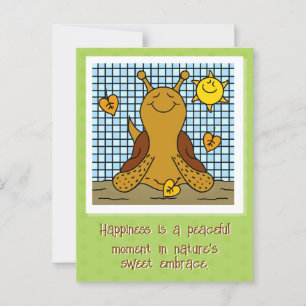 Niedliche Schnecke Sonnenschein und Leaf Mosaik gl Postkarte