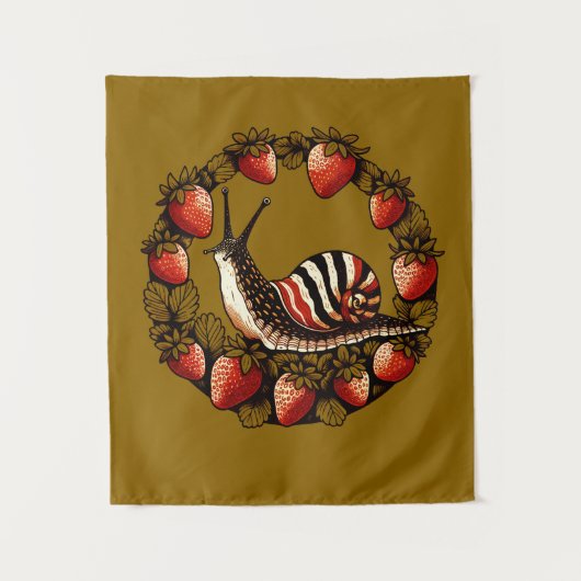 Niedliche Schnecke Strawberry Fruchtsäfte Wandteppich (Vorderseite)