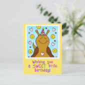 Niedliche Schnecke Sweet Little Birthday Postcard Postkarte (Stehend Vorderseite)