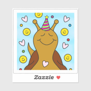 Niedliche Schnecke Sweet Little Birthday   Vinyl Aufkleber