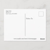 Niedliche Schnecke und Pilze | Farbe Postkarte (Rückseite)