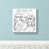 Niedliche Schnecke und Pilze | Farbe | Schnauze! Leinwanddruck (Insitu (Holzboden))