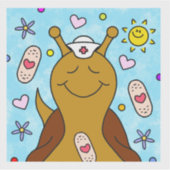 Niedliche Schnecke wird bald gut Vinyl Aufkleber (Vorderseite)