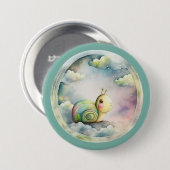 Niedliche Schnecke, Zeichentrickfigur, Haustier Button (Vorne & Hinten)