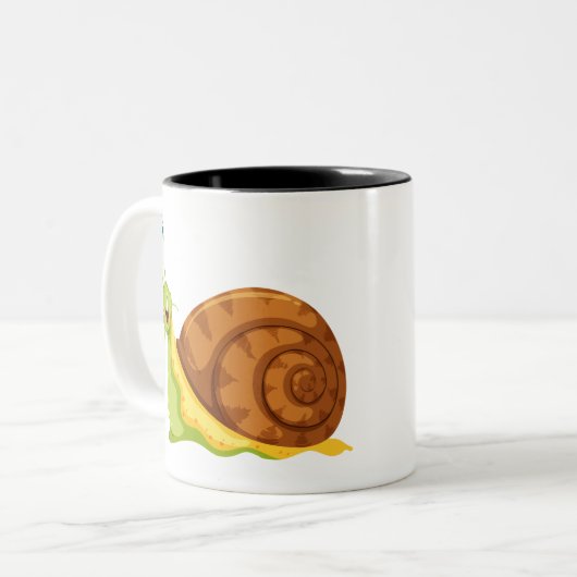 Niedliche Schnecke Zweifarbige Tasse (Vorderseite Links)