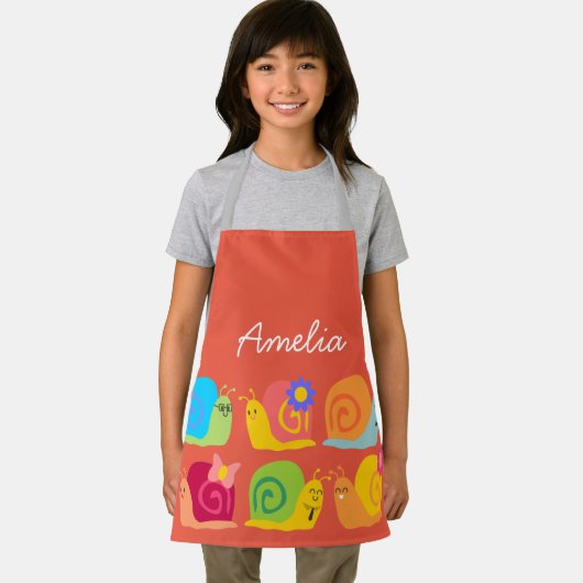 Niedliche Schnecken bunt Kinderkunst oder Kochkuns Schürze (Insitu)