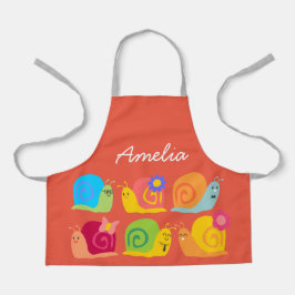 Niedliche Schnecken bunt Kinderkunst oder Kochkuns Schürze
