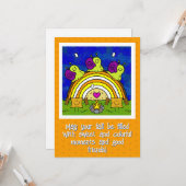 Niedliche Schnecken, die den Regenbogenfall überqu Karte (Vorderseite/Rückseite Beispiel)