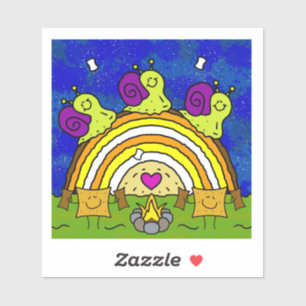 Niedliche Schnecken durch Regenbogen-Log Fall Viny Aufkleber