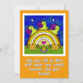 Niedliche Schnecken durch Regenbogenfarben Karte (Vorderseite)