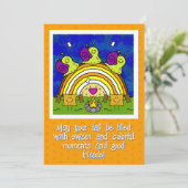 Niedliche Schnecken durch Regenbogenfarben Karte (Stehend Vorderseite)