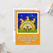 Niedliche Schnecken durch Regenbogenfarben Karte (Vorderseite/Rückseite Beispiel)