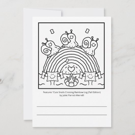 Niedliche Schnecken durch Regenbogenfarben Karte (Rückseite)