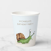 Niedliche Schnecken Kinder Personalisiert Geburtst Pappbecher (Vorderseite)