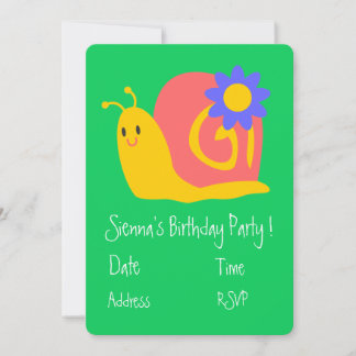 Niedliche Schnecken Mädchen niedliche Geburtstag P Einladung