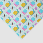 Niedliche Schnecken, Schmetterlinge und Libellen Seidenpapier (Detail)