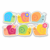 Niedliche Schnecken zurück in die Schulkunst Aufkleber (Vorderseite)