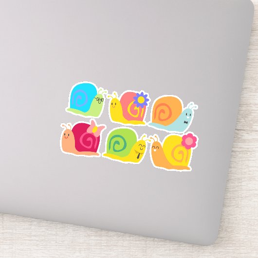 Niedliche Schnecken zurück in die Schulkunst Aufkleber (Detail)