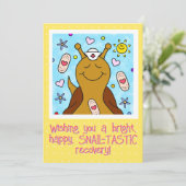 Niedliche Schneckenkurse erholen sich bald Karte (Stehend Vorderseite)