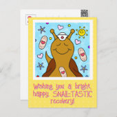 Niedliche Schneckenkurse erholen sich bald Postkarte (Vorne/Hinten)