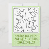 Niedliche Schneckenmeilen Lächeln Freundschaftsfar Karte (Vorderseite)
