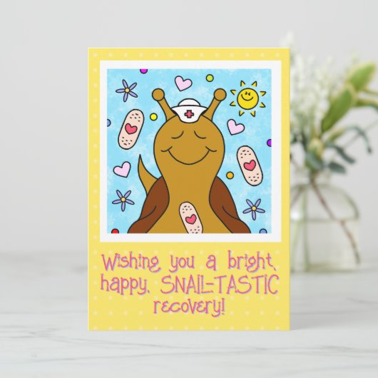 Niedliche Schneckennahrung wird bald gut gefärbt Karte (Stehend Vorderseite)