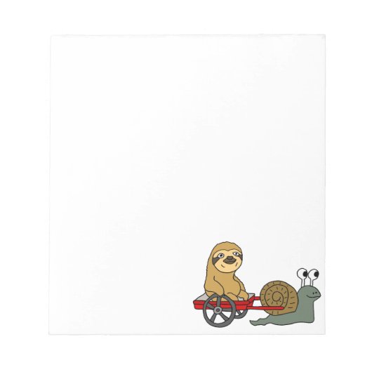 Niedliche Schneckenschnecke im Roten Wagen Notizblock (Vorderseite)