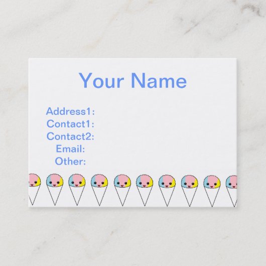 Niedliche Schnee-Kegel Visitenkarte (Vorderseite)