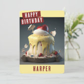 Niedliche Schneeballkarte Feiertagskarte (Stehend Vorderseite)