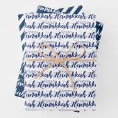 Niedliche Schneeblöcke und Streifen glücklich Hanu Geschenkpapier Set (Beispiel)