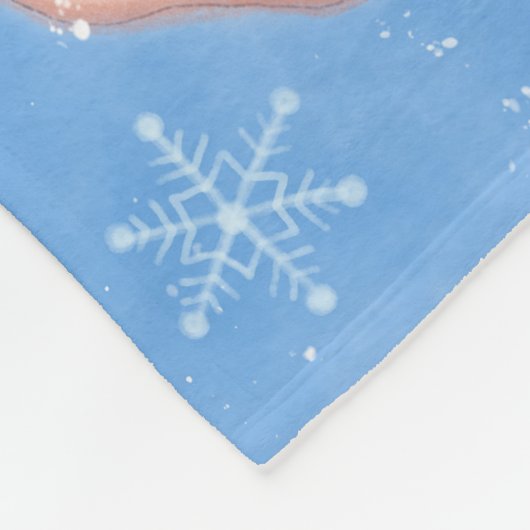 Niedliche Schneefamilie Fleecedecke (Ecke)