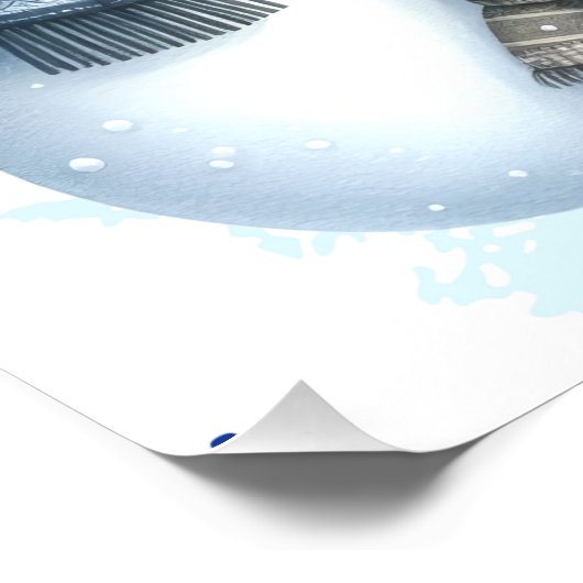 Niedliche Schneefamilie im Schnee Poster (Ecke)