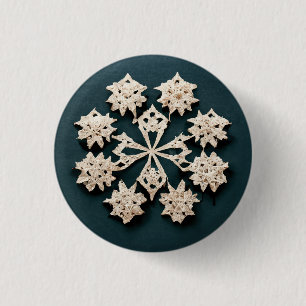 Niedliche Schneeflocke. Button