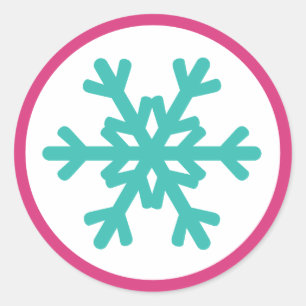 Niedliche Schneeflocke Fuchsia Pink Aqua Stickers