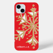 Niedliche Schneeflocke mit Monogramm Rotgold gürmi Case-Mate iPhone Hülle (Rückseite)
